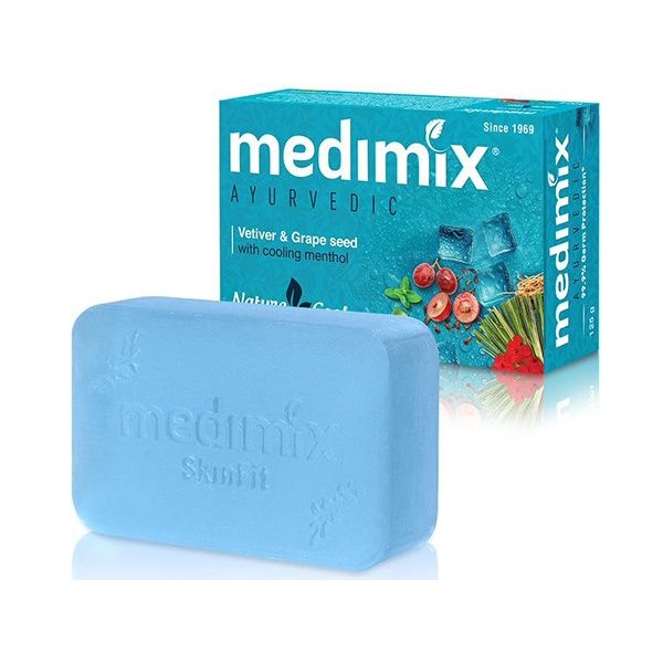 印度MEDIMIX 藍寶石沁涼美肌皂125g(岩蘭草&葡萄籽)【小三美日】DS003249
