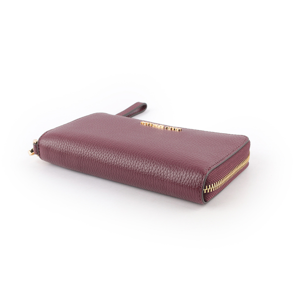 【MICHAEL KORS】JET SET TRAVEL素面皮革中夾/手拿(酒紅色) 35S9GTVE7L MERLOT