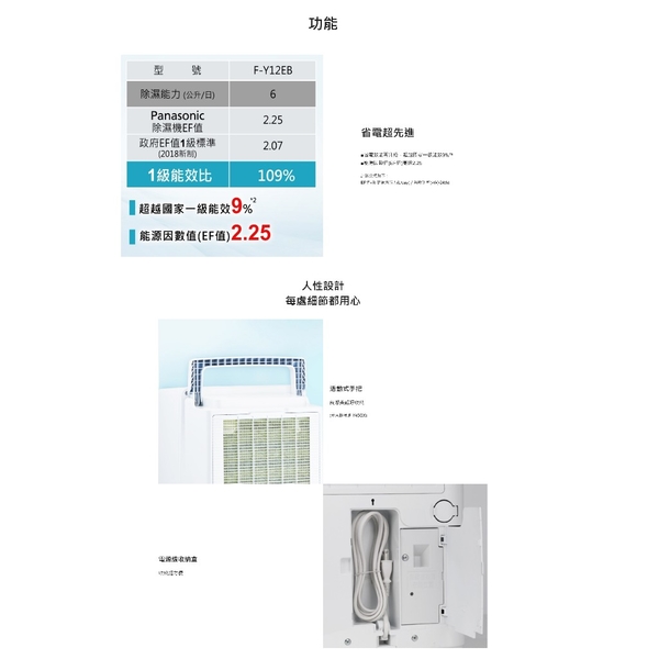 Panasonic 國際牌 6公升除濕機 F-Y12EB 除濕機 product thumbnail 5