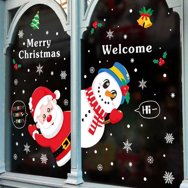 【橘果設計】聖誕老人與雪人靜電款 聖誕耶誕壁貼 聖誕裝飾貼 聖誕佈置 壁貼 牆貼 壁紙 product thumbnail 5