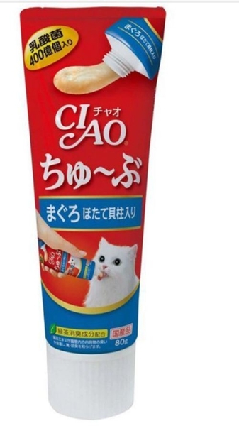 『寵喵樂旗艦店』日本CIAO啾嚕乳酸菌肉泥膏鮪魚干貝/鮪魚化毛/鮪魚80g/條 管狀好餵食 product thumbnail 3