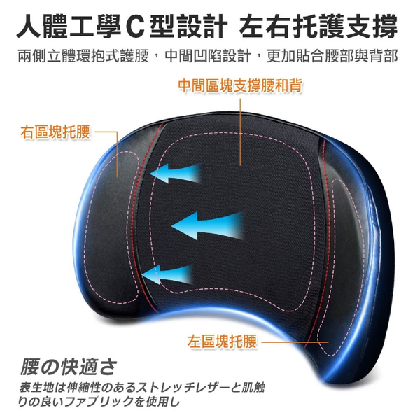 日本 BONFORM 超彈力柔韌皮革雙拼低反發記憶棉腰墊 product thumbnail 5