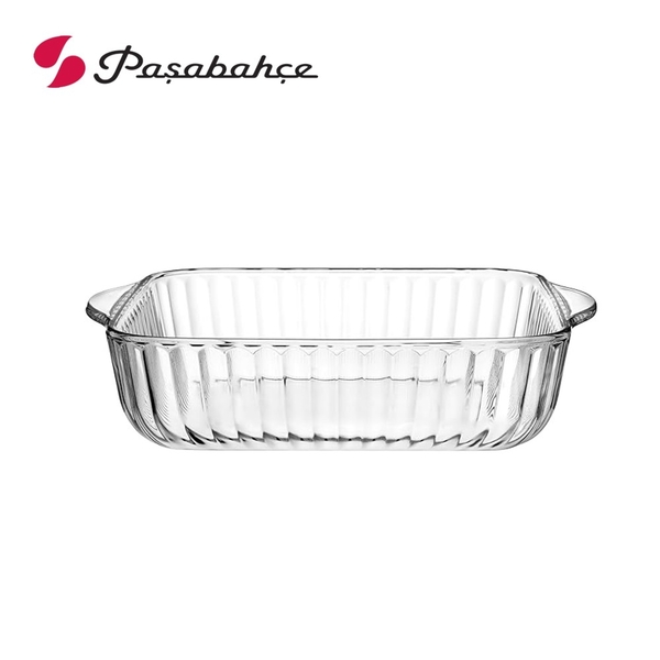 【Pasabahce】Borcam 花邊玻璃烤盤 方形玻璃烤盤 花邊烤盤 玻璃烤盤 烘焙烤盤