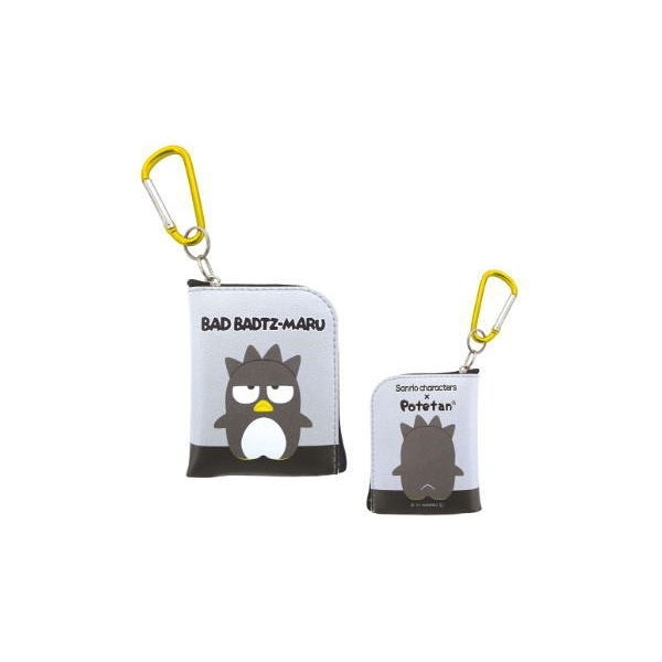 【震撼精品百貨】Bad Badtz-maru_酷企鵝~日本三麗鷗sanrio酷企鵝L型拉鍊零錢包掛飾-黑灰*52946