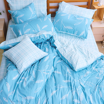 床包兩用被組 / 雙人加大【小葉曲】含兩件枕套 100%精梳棉 戀家小舖台灣製