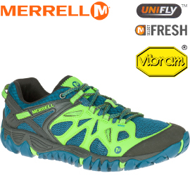 【MERRELL 美國 男款 ALL OUT BLAZE AERO SPORT 藍/綠】ML35577/越野鞋/休閒鞋/登山鞋/運動鞋/健行