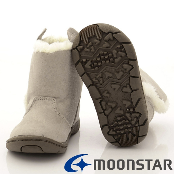 ◍零碼◍日本月星Moonstar機能童鞋HI系列寬楦護踝毛靴學步鞋款967灰(寶寶段) product thumbnail 7
