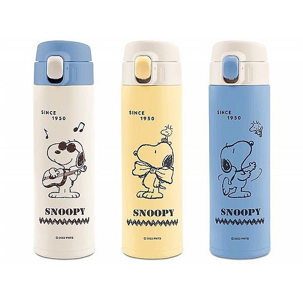 Snoopy 史努比 好朋友彈跳真空保溫瓶(450ml) 款式可選【小三美日】DS011827