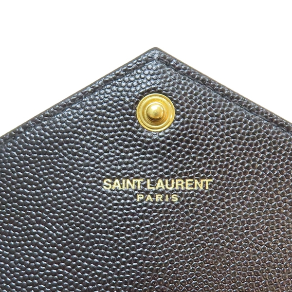 【限定姜小姐購買】SAINT LAURENT 聖羅蘭 黑色 牛皮 山形紋 扣式長夾 product thumbnail 7