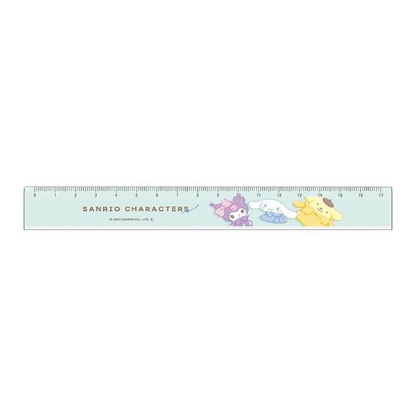 小禮堂 Sanrio 三麗鷗 17cm 半透明塑膠直尺 (帽T款) 大集合 product thumbnail 2