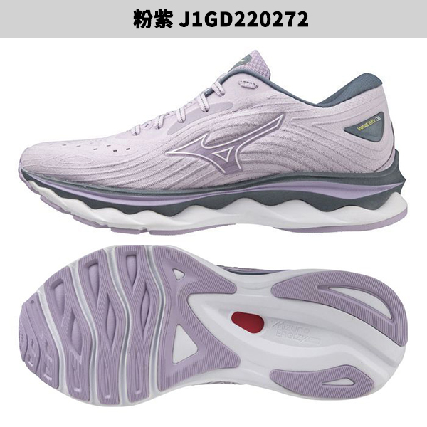 Mizuno WAVE SKY 6 女鞋 慢跑 回彈 耐磨 黑/粉紫【運動世界】J1GD220275/J1GD220272 product thumbnail 4