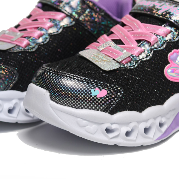 SKECHERS 童鞋 燈鞋 S LIGHTS 愛心 黑 中童 302317LBKMT product thumbnail 3