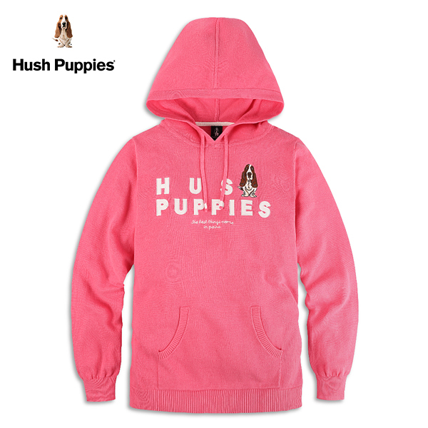 Hush Puppies 連帽線衫 女裝植絨刺繡狗連帽線衫