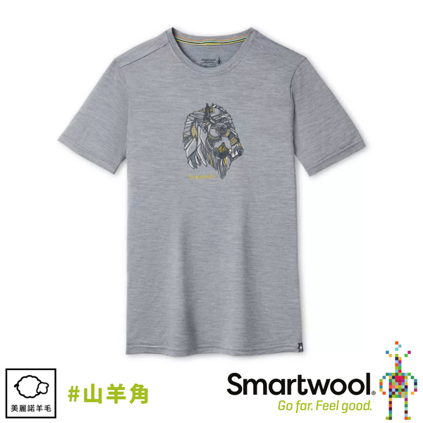 Smartwool 美國男merino Sport 150 塗鴉短袖t恤 山羊角 淺灰色 Sw 短t 短袖上衣 Yahoo奇摩購物中心