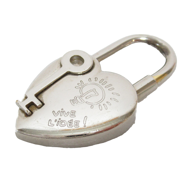 【二手名牌BRAND OFF】HERMES 愛馬仕 銀色 金屬 Cadenas Fantasy Heart key 2004 鎖頭