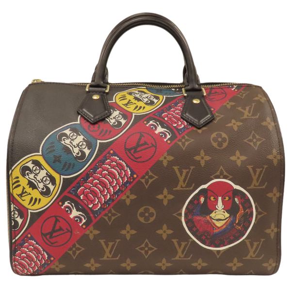 【二手名牌BRAND OFF】LOUIS VUITTON 路易威登 棕色 PVC塗層帆布 水波紋 歌舞伎 Speedy 30 手提包 M43505