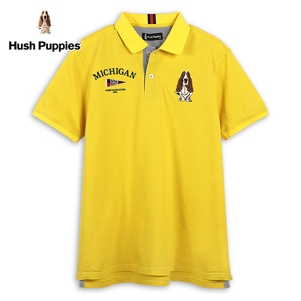 Hush Puppies POLO衫 男裝經典品牌立體英文繡花刺繡狗短袖POLO衫