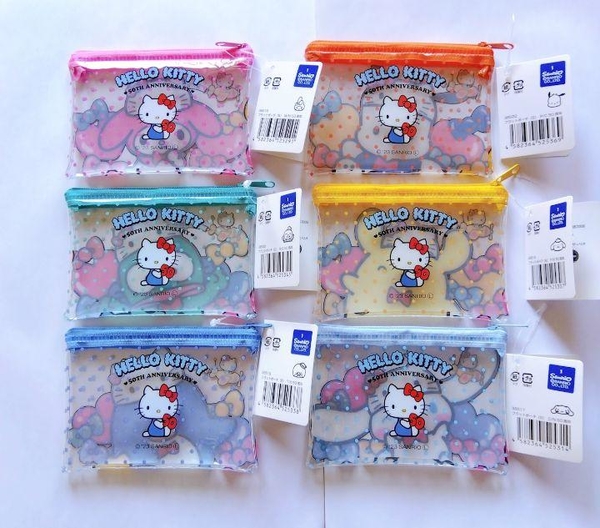 日本限定 Sanrio Hello Kitty 50週年小物收納袋 拉鍊袋 夾鏈袋 零錢包【南風百貨】 product thumbnail 5