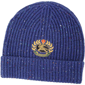 BURBERRY Embroidered 刺繡徽標反摺針織羊毛帽(海軍藍) 2130096-23