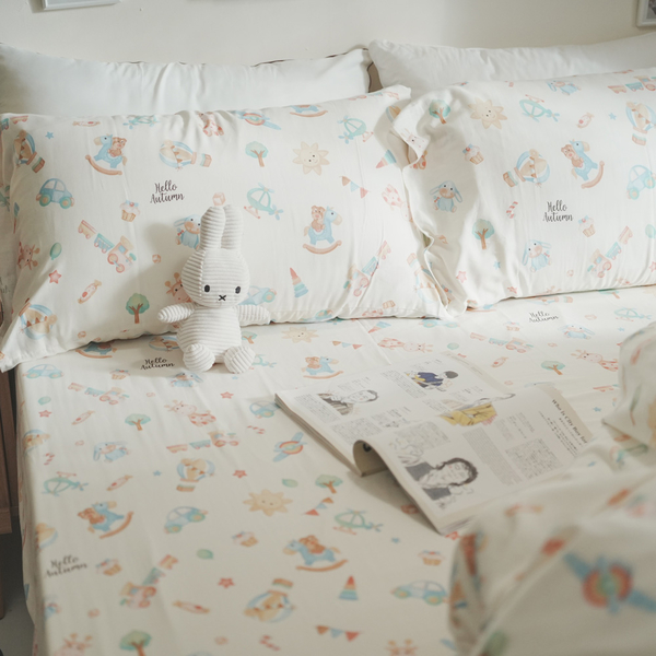 二層紗 寶貝遊樂園 單人床包＋兩用被三件組 觸感親膚柔軟 台灣製 棉床本舖