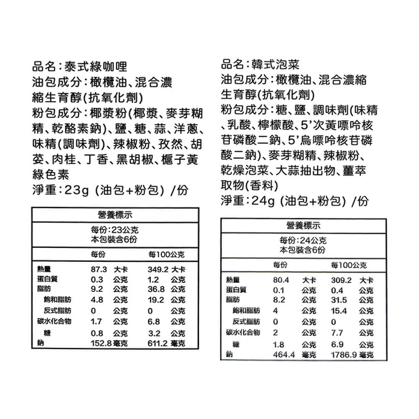 源永豐 永豐活力麵(100g/包x6入/盒)&活力拌醬-韓式泡菜(6份/盒)x4組 SNQ健康優購網 活力麵條拌醬組 product thumbnail 4