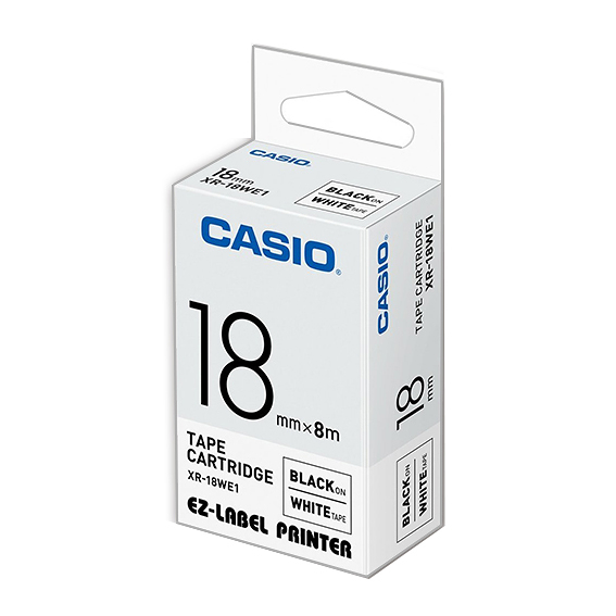 casio 卡西歐 xr-18we1 18mm 白底黑字 標誌帶/標籤帶