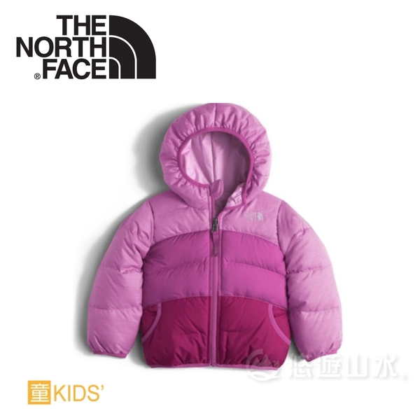 【The North Face 女童 雙面 550FP羽絨外套《紫藤紫灰》】NF0A2TMEHLP/鵝絨外套/保暖外套/雙面穿