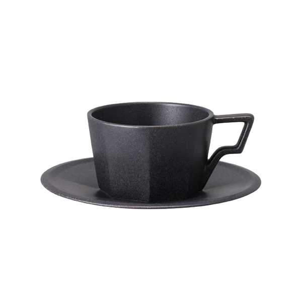 日本KINTO OCT 八角咖啡杯盤組220ml - 黑《WUZ屋子》八角 咖啡杯 杯盤組