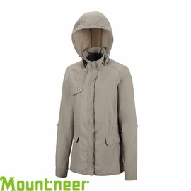 【Mountneer 山林 女抗UV休閒外套 卡其 】21J0819/抗UV外套/休閒外套/防曬外套/防風夾克