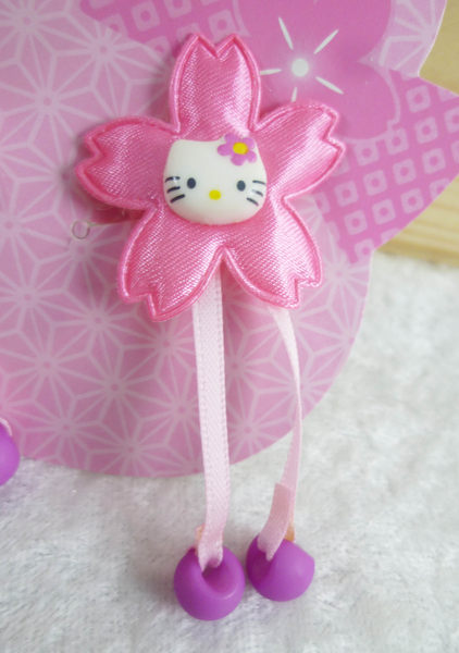 【震撼精品百貨】Hello Kitty 凱蒂貓~髮圈 雙花緞帶/櫻花紫球【共2款】 product thumbnail 5