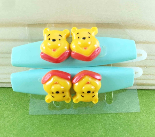 【震撼精品百貨】Winnie the Pooh 小熊維尼~2入髮夾-藍綠