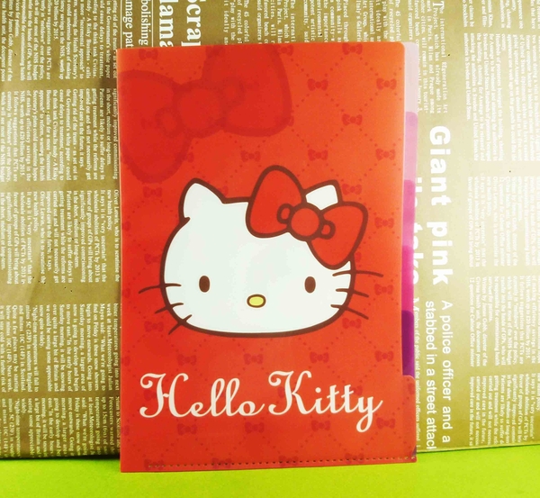 【震撼精品百貨】Hello Kitty 凱蒂貓~5格文件夾~紅蝶結【共1款】