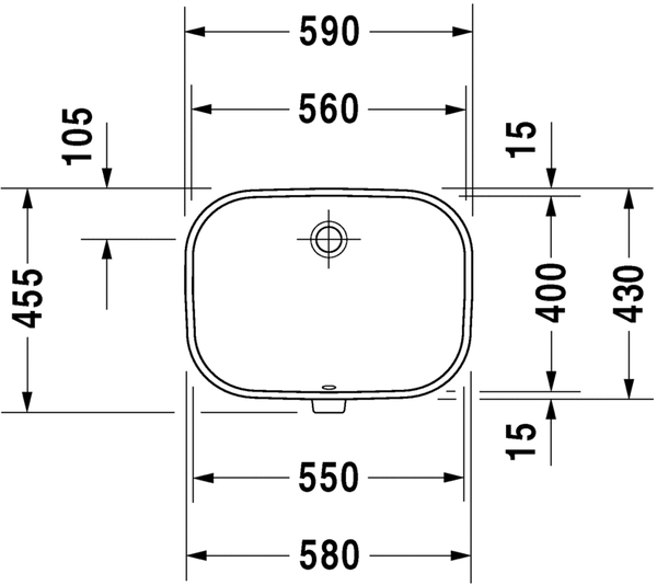 【麗室衛浴】德國 DURAVIT D-CODE系列 033856 下崁盆 560 mm 白色 product thumbnail 5