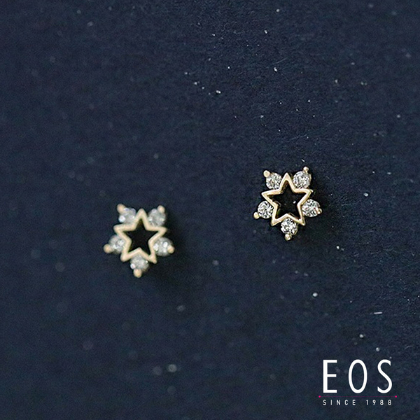 【EOS 時尚精品】小微星 CZ鑽 純銀耳環(JM6579)