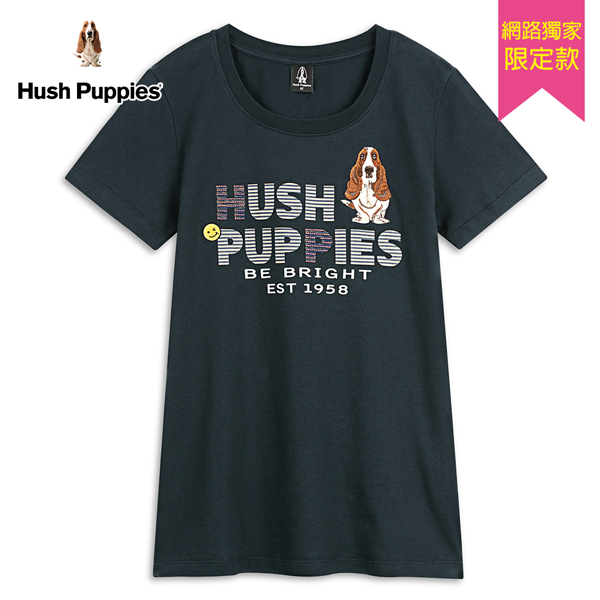 Hush Puppies T恤 女裝英文字條紋印花棉質短袖T恤 product thumbnail 3