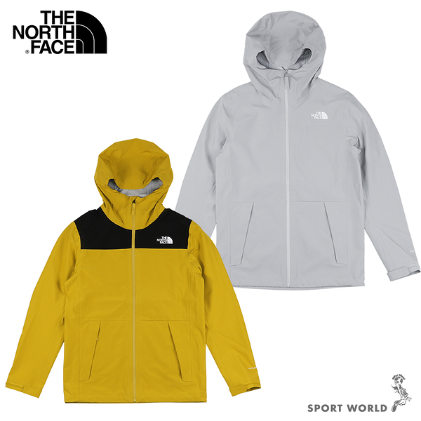 The North Face 北面 男裝 連帽外套 衝鋒衣 防水 拉鍊口袋 黃/灰【運動世界】NF0A7QR581U/NF0A7QR5A91