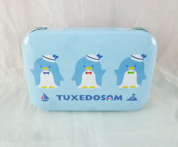 【震撼精品百貨】Tuxedo Sam Sanrio 山姆藍企鵝~鐵盒-淺藍/造型便條紙-行李箱【共1款】