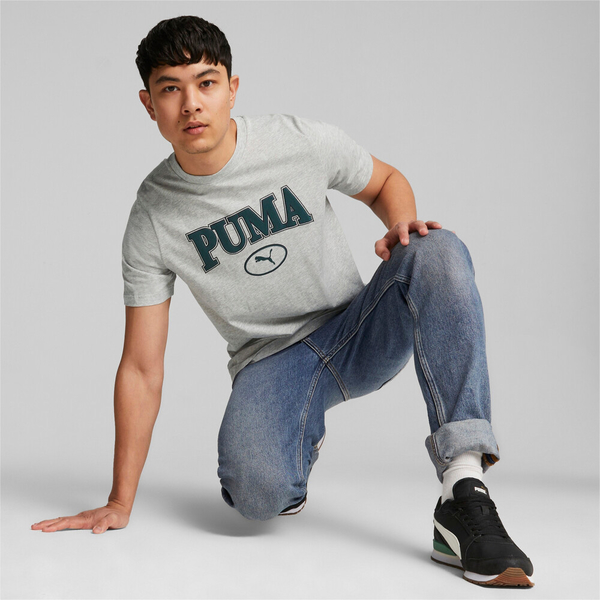 PUMA 短T 基本系列 SQUAD 灰 綠LOGO 短袖 T恤 男 67601304 product thumbnail 2