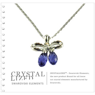 新光飾品-紫藍色魅影蝴蝶結水晶項鏈 product thumbnail 2