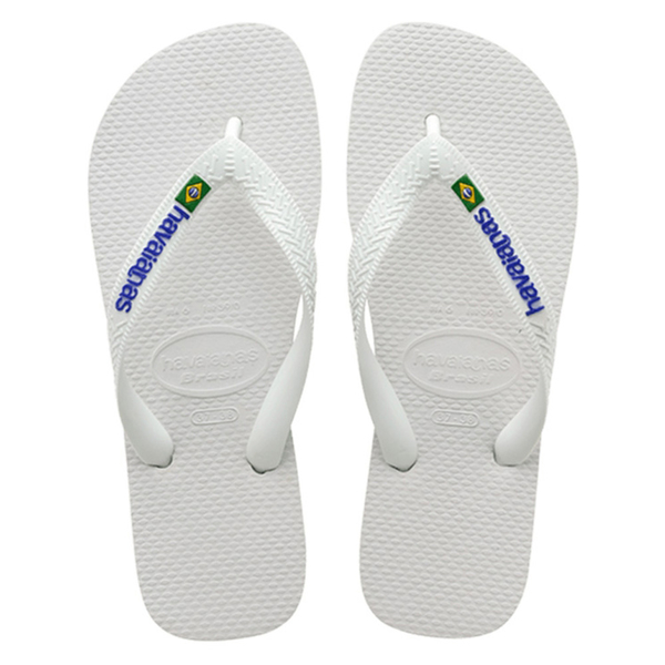 HAVAIANAS 哈瓦仕 人字拖 巴西國旗 白色 拖鞋 男女 (布魯克林) 41108500001U