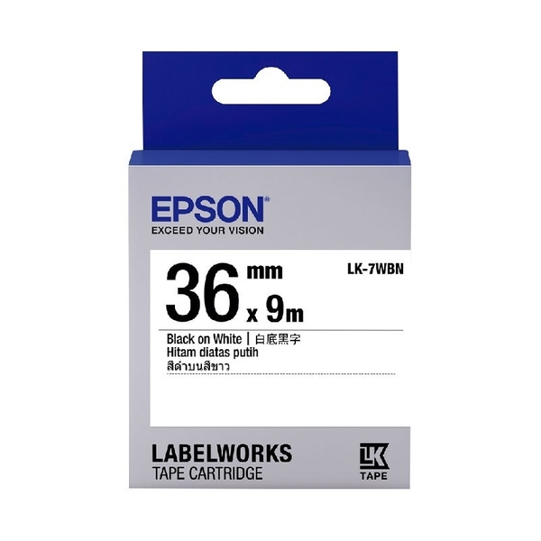 EPSON LK-7WBN C53S657401 一般系列白底黑字標籤帶 寬度36mm product thumbnail 2