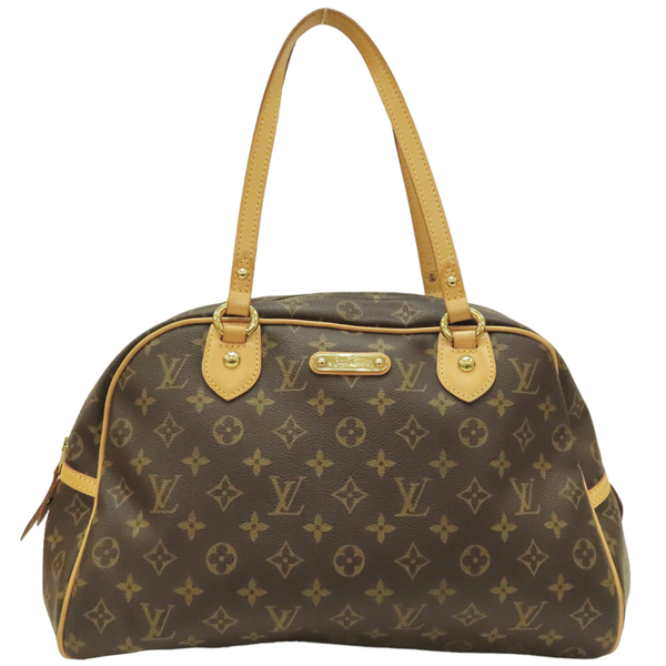 【二手名牌BRAND OFF】LOUIS VUITTON LV 路易威登 原花 PVC塗層帆布 Montorgueil PM 保齡球包 M95565