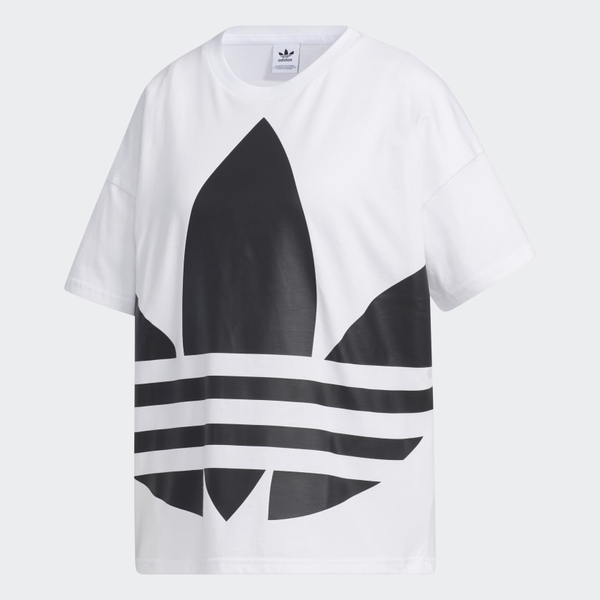 Adidas originals logo tee 女裝 短袖 休閒 運動 棉質 三葉草 白【運動世界】 GJ1009