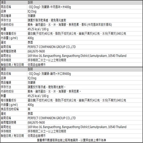 IQ DOG狗罐頭系列(牛肉+米/雞肉+米)(400G/罐)【愛買】 product thumbnail 5