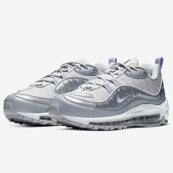 NIKE AIR MAX 98 女鞋 慢跑 休閒 氣墊 銀 紫【運動世界】BV6536-001