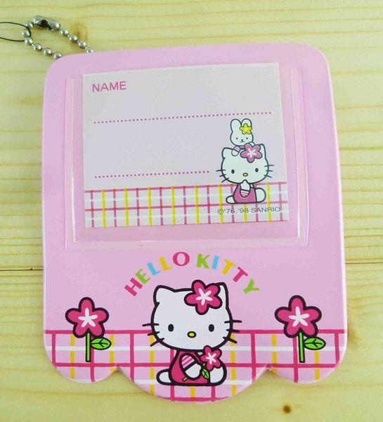 【震撼精品百貨】Hello Kitty 凱蒂貓~KITTY姓名吊牌-粉側坐