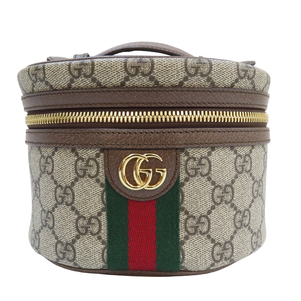 【二手名牌BRAND OFF】GUCCI 古馳 灰色 PVC塗層帆布 化妝盒 627463