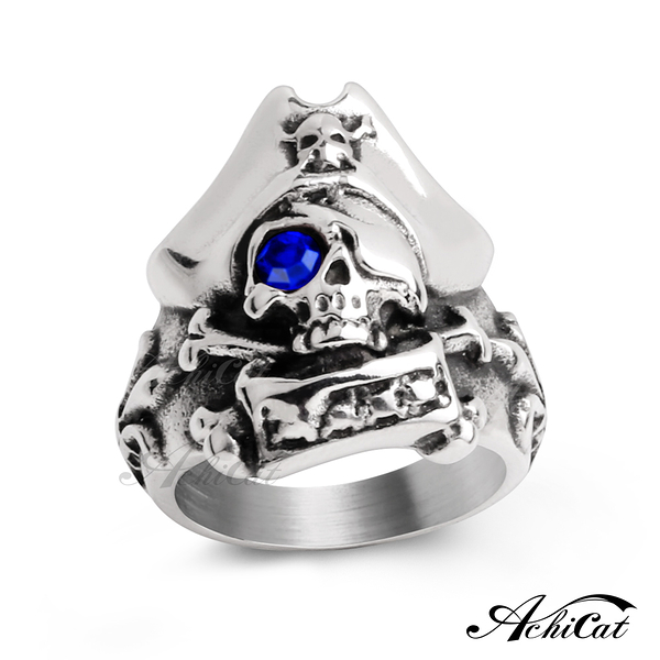 AchiCat 鋼戒指 神鬼傳奇 骷髏戒指 個性戒指 送刻字 A8003