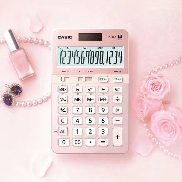 CASIO 卡西歐 14位數專業型計算機(輕巧桌上型)/櫻花限定版(JS-40B-PK)-櫻花粉 product thumbnail 3