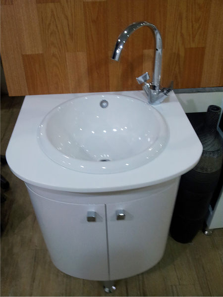 【麗室衛浴】澳洲原裝 Caroma 圓型上崁面盆+防水發泡板浴櫃W520*D450*H600mm 門市品出清